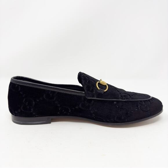 Gucci Jordaan GG Horsebit Velvet Loafers Flats - Picture 8 of 13